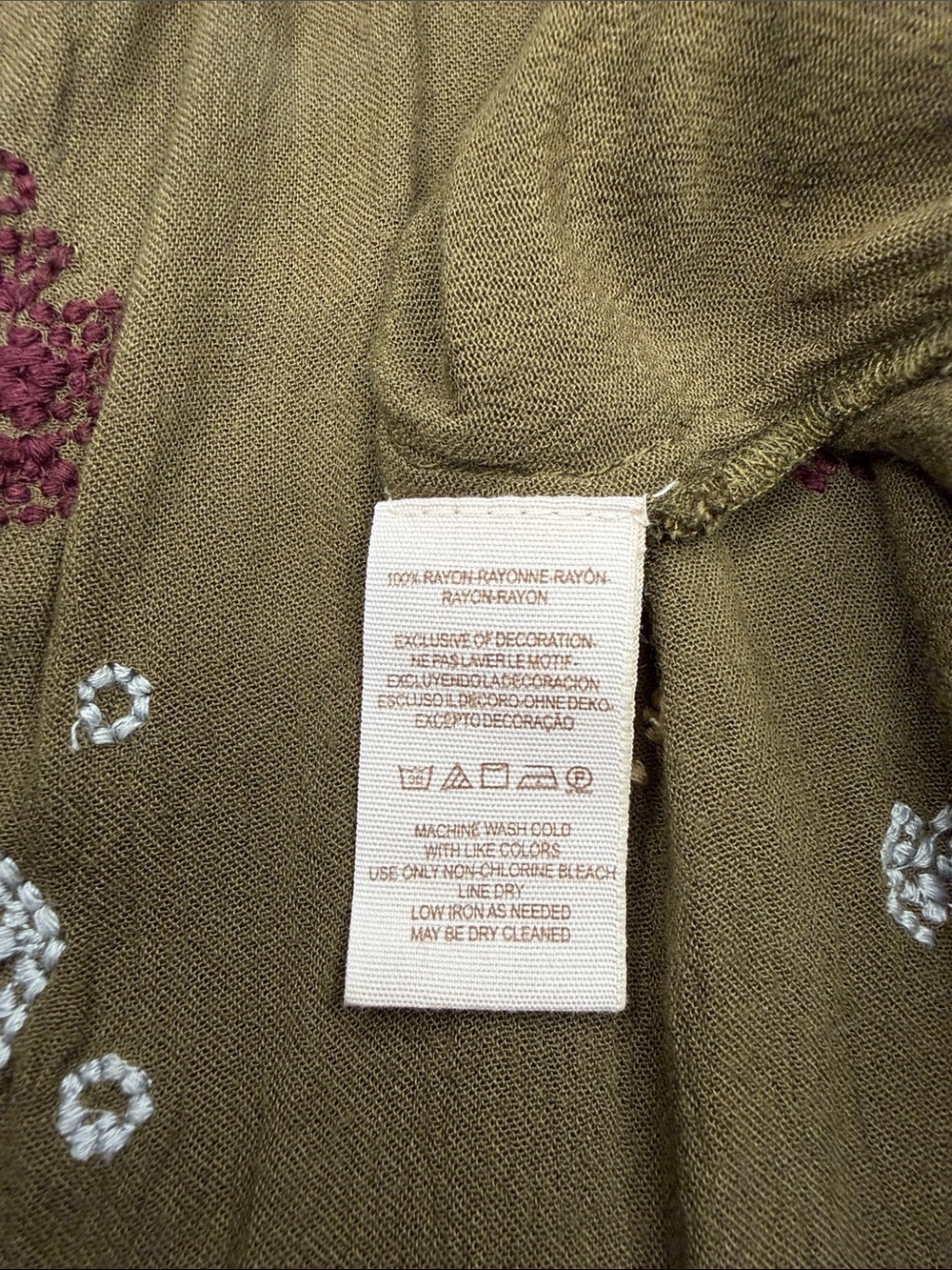 Free People Olive Green Embroidered Boho Mini Dress - Picture 8 of 9